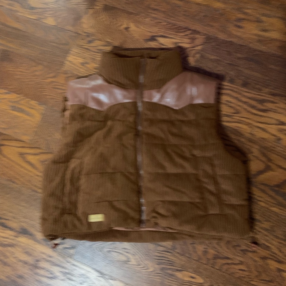 women's faux leather vest